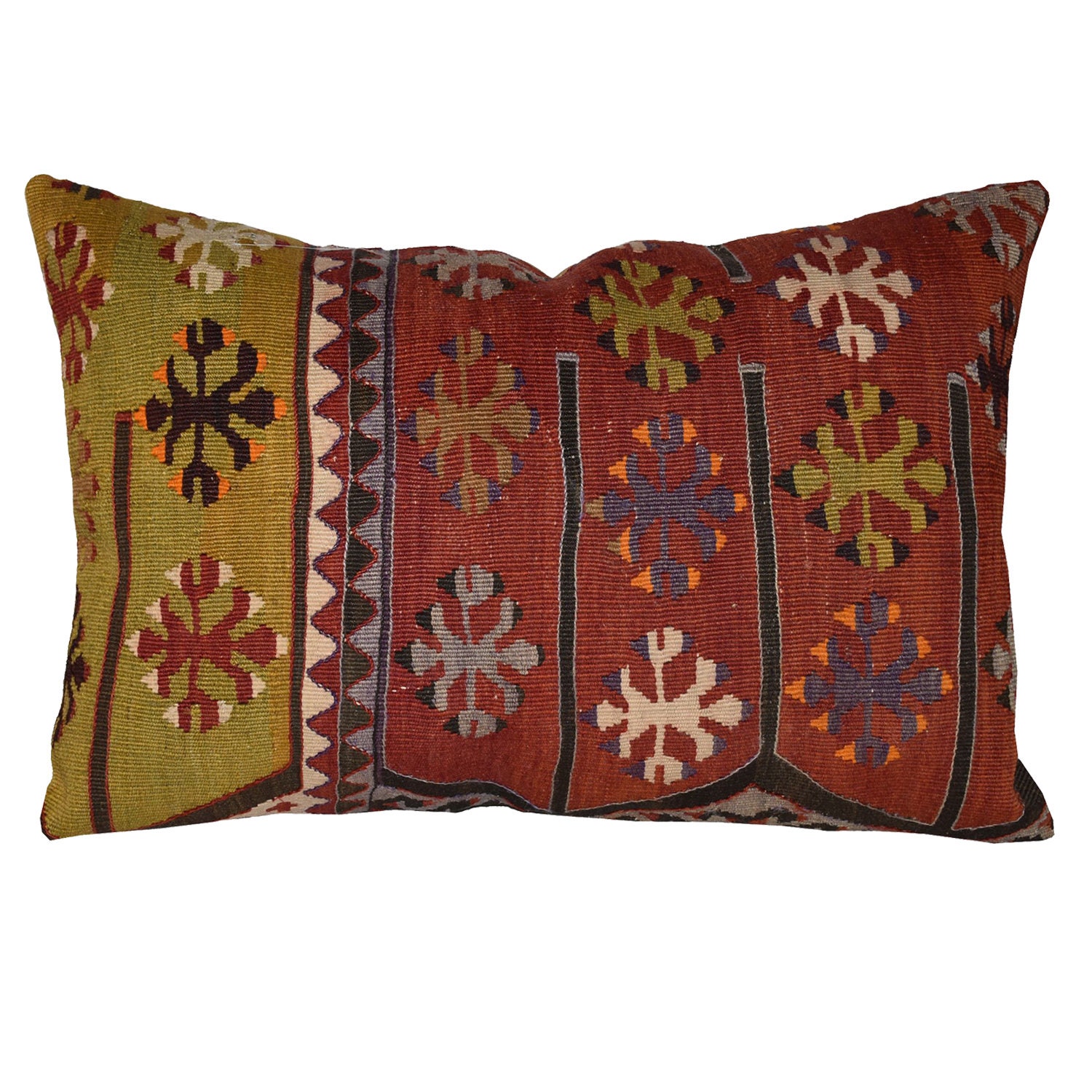 Couverture Multicolore de Coussin Ethnique Kilim Cru Anatolie