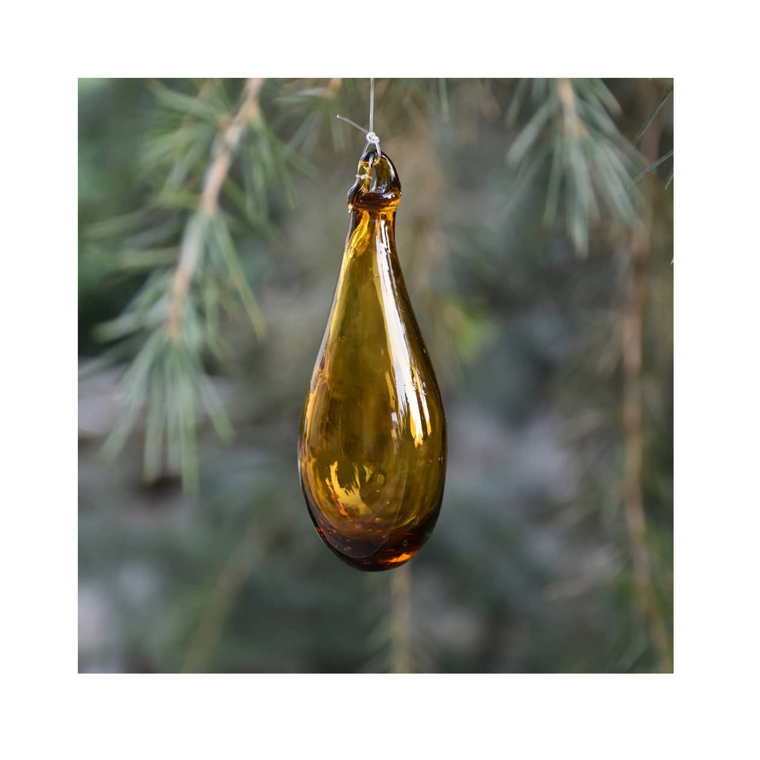 16 Grandes Gouttes de Noël Dorées Faites à La Main en Verre Soufflé Syrien | Vous Pouvez Passer Une 