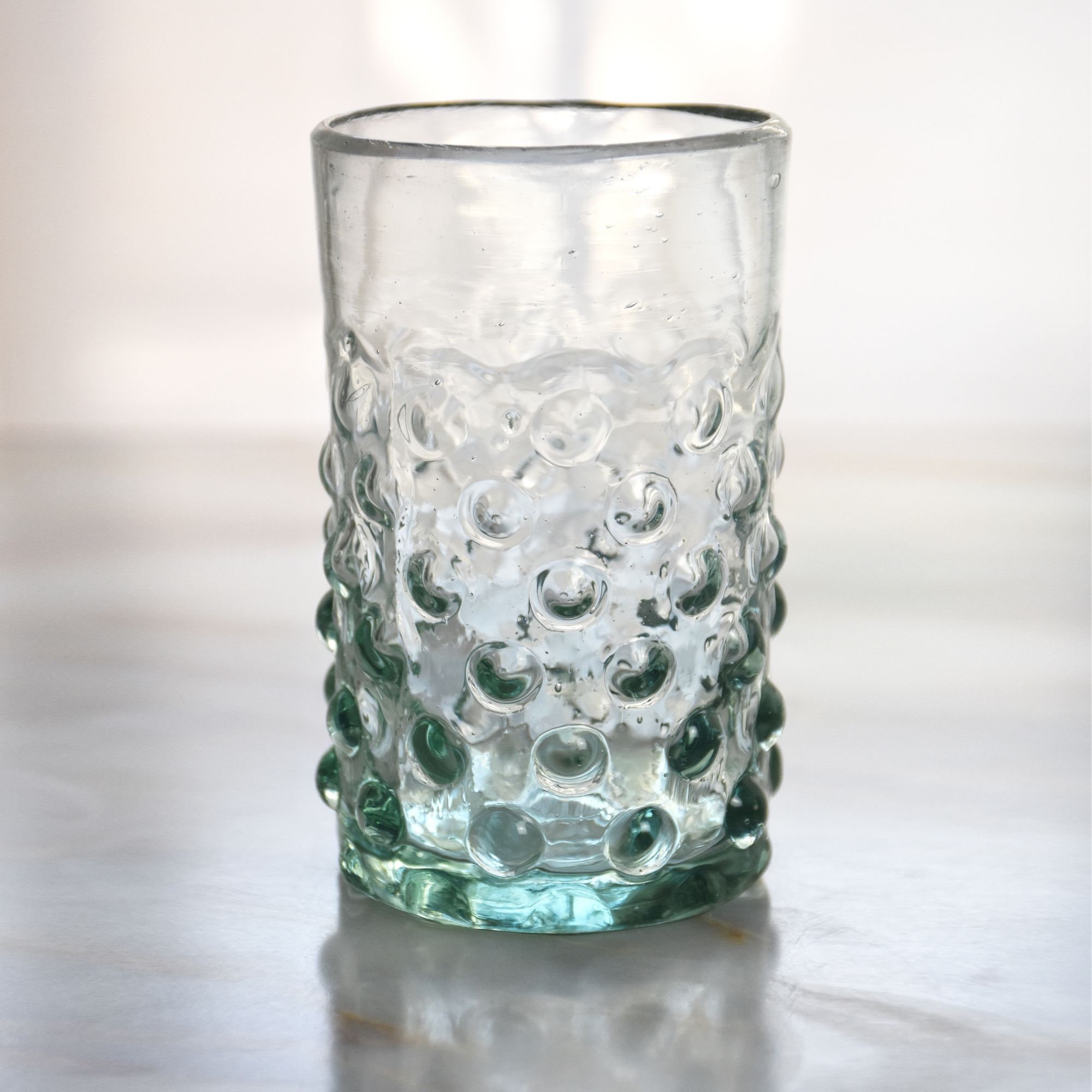 8 Verres à Bulles d'eau Transparents en Verre Soufflé Artisanal | Vous Pouvez Mélanger Les Couleurs 