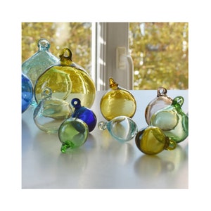 12 Transparent Christmas medium balls handmade of Syrian blown glass You can place a customized order mixing models & colors image 7