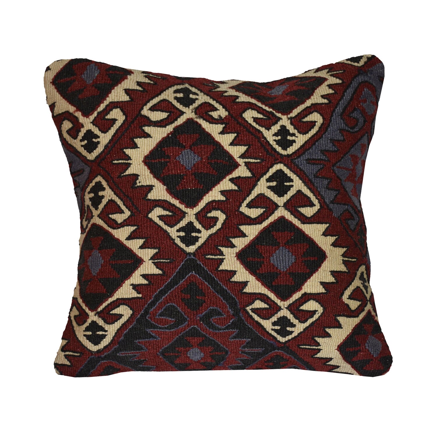 Couverture Multicolore de Coussin Ethnique Kilim Cru Anatolie