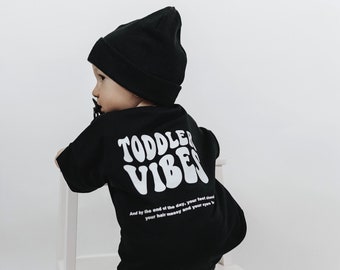 Oversize T-Shirt Toddler Vibes Black, Shirt, Sommershirt