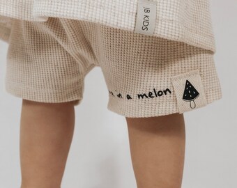 Shorts Waffle Melon Oat-Meal, shorts, short trousers, summer trousers