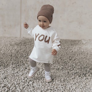 Oversize sweater YOU & ME, sweater, children's sweater Creme - Braun