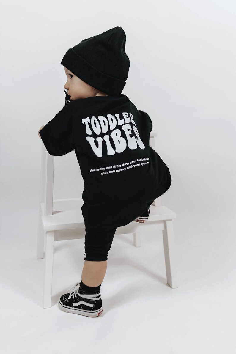 Oversize T-Shirt Toddler Vibes Black, shirt, summer shirt image 1