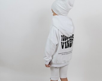 Oversize Hoodie Toddler Vibes, Hoodie, Pullover, White