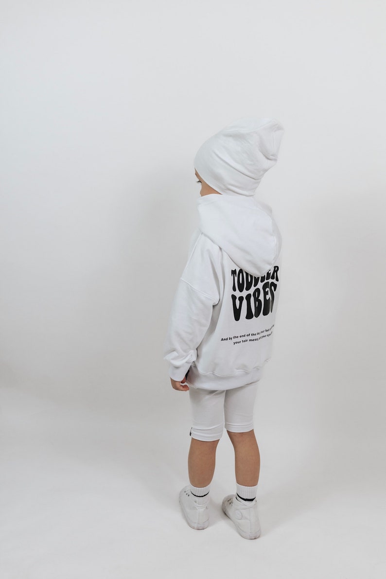 Oversized Hoodie Toddler Vibes, Hoodie, Pullover, White image 1