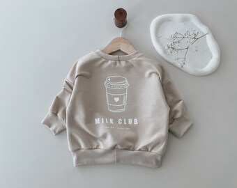 Oversize Sweater Milk Club Hellbeige, Sweatshirt, Sweater