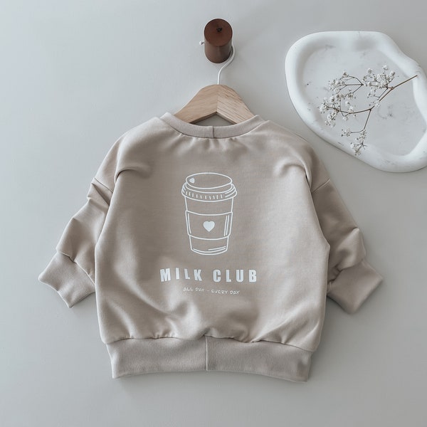 Oversize Sweater Milk Club Hellbeige, Sweatshirt, Sweater