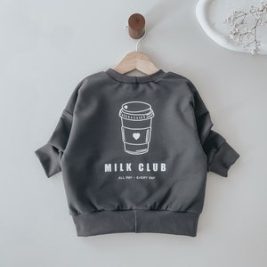 Oversize Sweater Milk Club Grau, Sweatshirt, Sweater Bild 5
