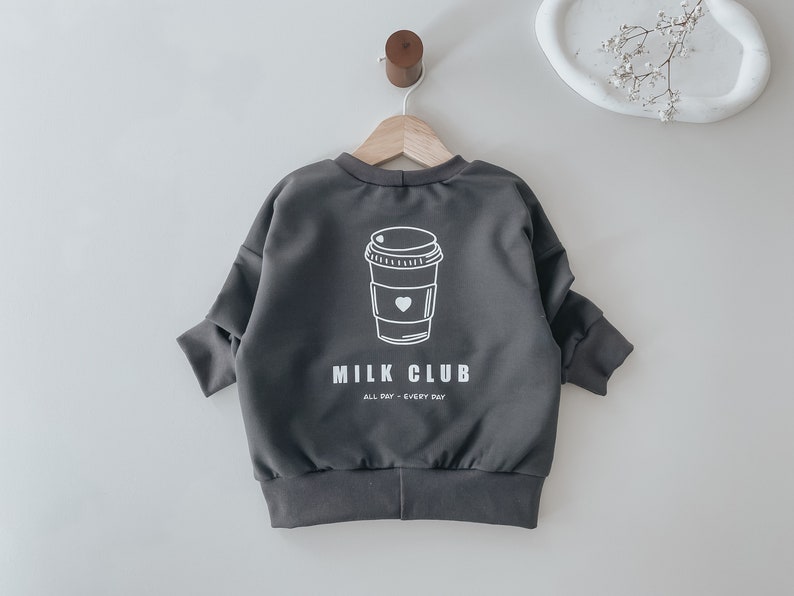 Oversize Sweater Milk Club Grau, Sweatshirt, Sweater Bild 5