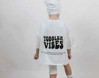 Oversize T-Shirt Toddler Vibes White, Shirt, Sommershirt