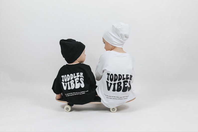 Oversize T-Shirt Toddler Vibes Black, Shirt, Sommershirt Bild 6