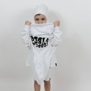 Oversized Hoodie Toddler Vibes, Hoodie, Pullover, White image 3