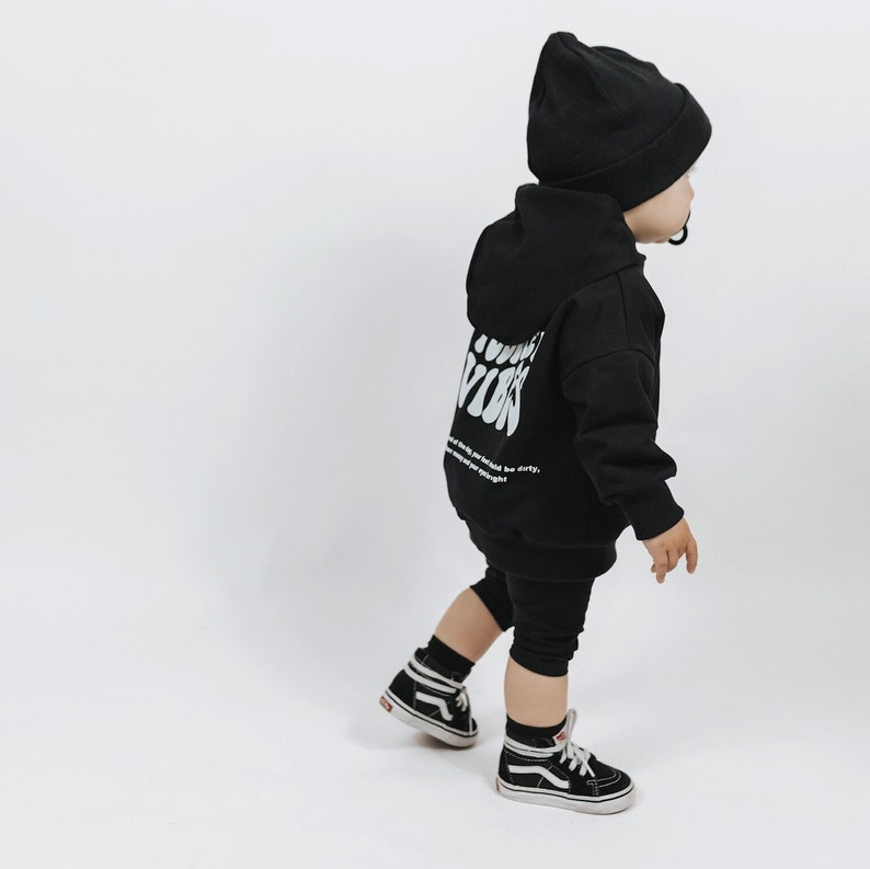 Oversize Hoodie Toddler Vibes, Hoodie, Pullover, Black Bild 4