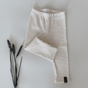 Leggings Rib Beige-Cream Striped, Leggings, Jogger, Cozy Jogger
