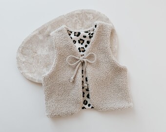 Chaleco de peluche para niños - Chaleco de Leo de felpa - Chaleco mullido para bebés y niños pequeños - Chaleco cálido para niños para primavera, verano, otoño e invierno - Hecho a medida