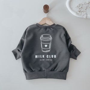 Oversize Sweater Milk Club Grau, Sweatshirt, Sweater Bild 1