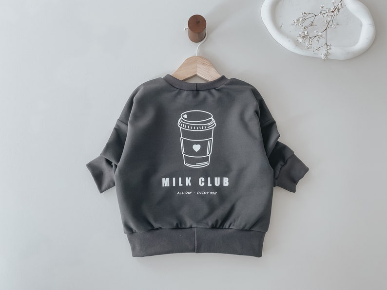 Oversize Sweater Milk Club Grau, Sweatshirt, Sweater Bild 1