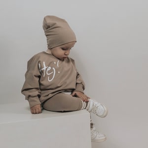 Oversize Baby Sweater „Hej You“ – French Terry Pullover, Statement Shirt, Kinderkleidung Unisex, Geschenk Baby