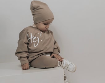 Suéter extragrande para bebé "Hej You": jersey de felpa francesa, camisa llamativa, ropa infantil unisex, regalo para bebé