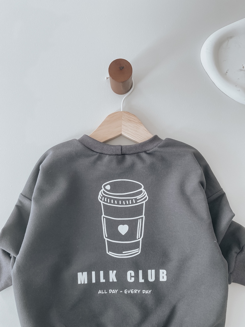 Oversize Sweater Milk Club Grau, Sweatshirt, Sweater Bild 3