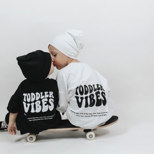 Oversized Hoodie Toddler Vibes, Hoodie, Pullover, White image 4