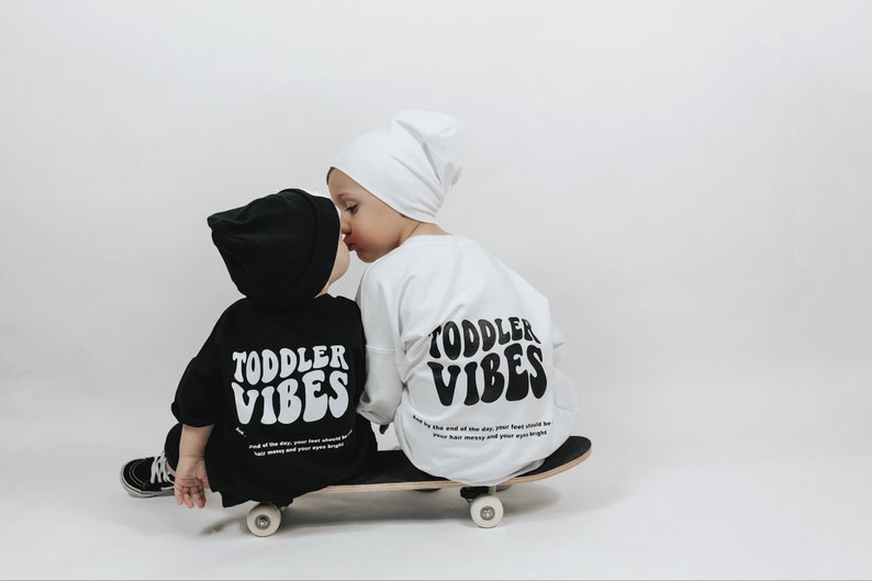 Oversized Hoodie Toddler Vibes, Hoodie, Pullover, White image 4