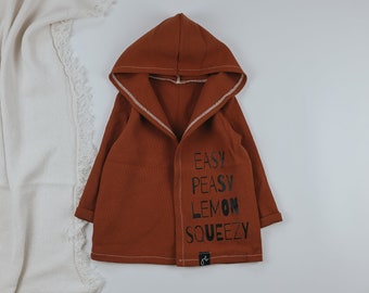 Immediately available, cardigan "Easy Peasy", color rust, outdoor, winter jacket,