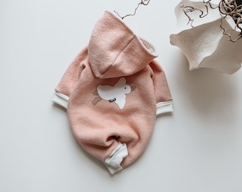 Rozenganzenwol fleece overall – Gevoerd baby wollen fleece pak – Handgemaakte winter overall van scheerwol – Warm babypakje voor herfst en winter