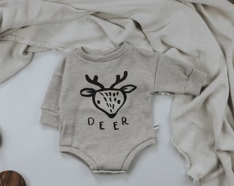Immediately available, sweater romper deer, size 62 cm, romper, one-piece, overall