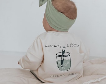 Baby Sweater Matcha Vanilla Milk – Oversize Sweatshirt mit Spruch, French Terry Pullover, Geschenk zur Geburt