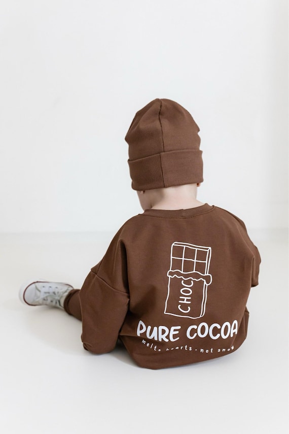Oversize Sweater Kinder „Pure Cocoa“ – Statement Shirt – Handmade Kindermode – Oversize Pullover – French Terry Sweater – Winter Shirt