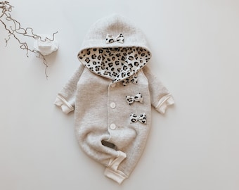 Wollen wandelpak crème Leo – gevoerd babypakje – handgemaakte winteroverall voor kinderen – nieuwe wol – warm babypakje herfst/winter