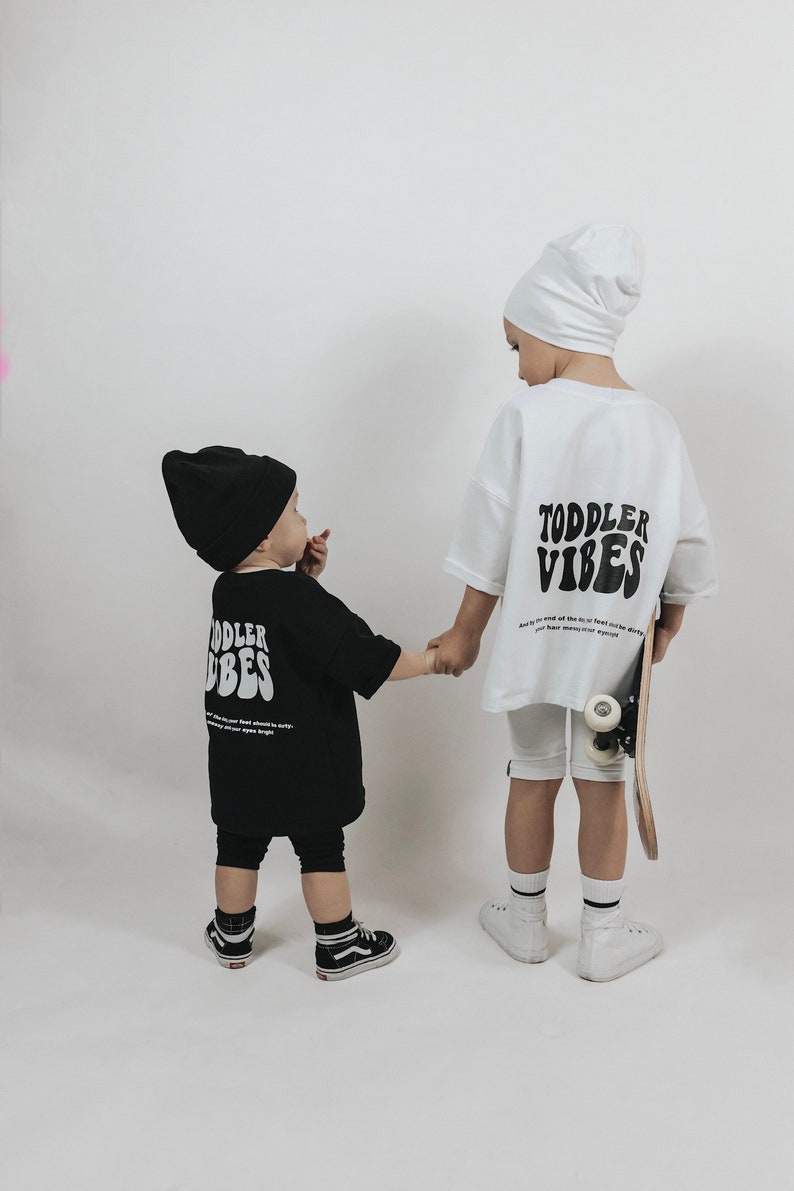 Oversize T-Shirt Toddler Vibes Black, Shirt, Sommershirt Bild 5