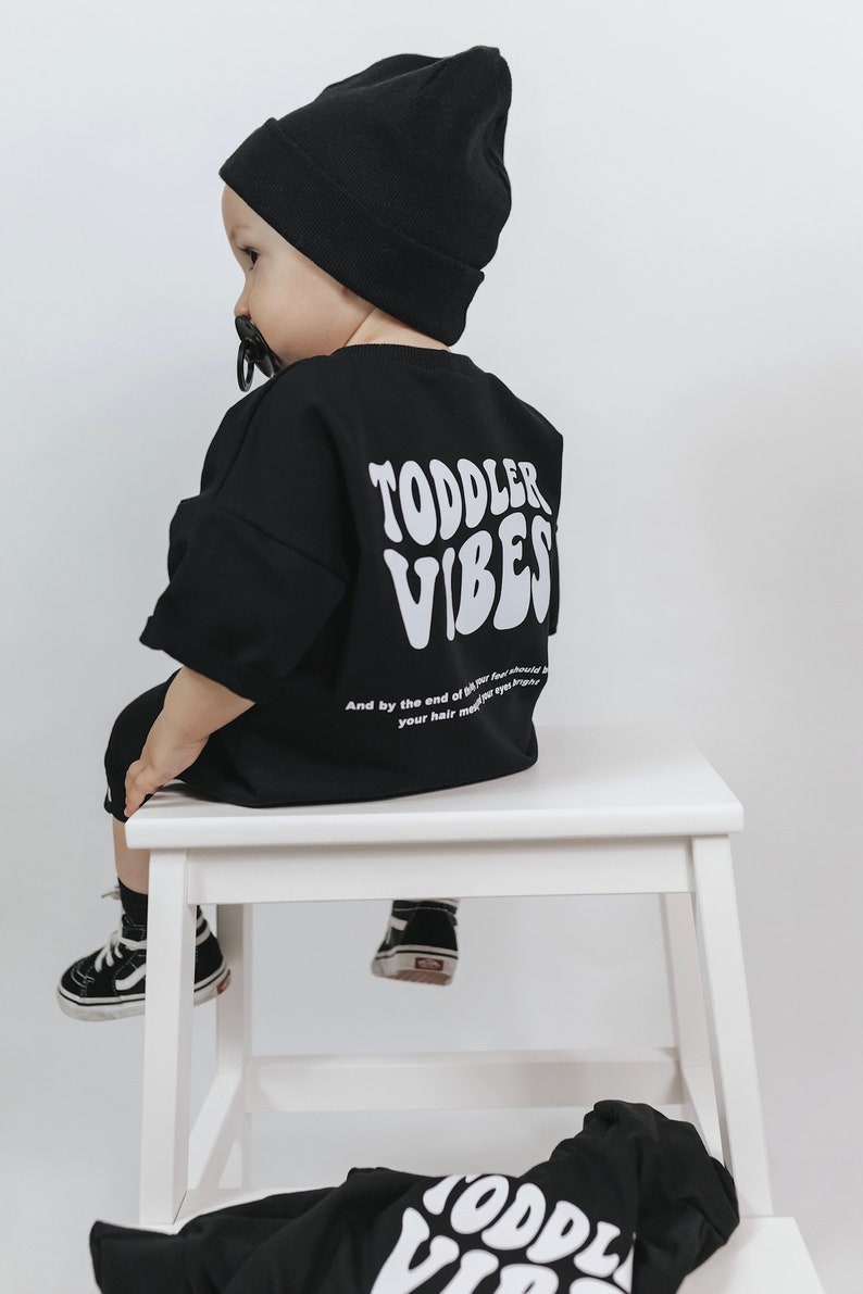 Oversize T-Shirt Toddler Vibes Black, Shirt, Sommershirt Bild 2