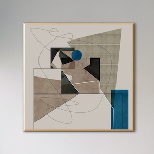 Minimalist Geometric Art Print: Large Abstract Painting (Digital Download)