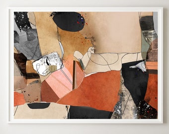 Abstrakt in Warm Beige: Modernes Wohndekor (Digitaler Download)