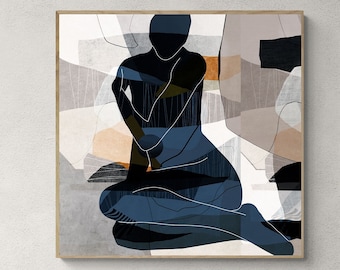 Abstract Female Body Print: Modern Geometric Wall Art (Digital Download)