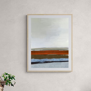 Abstract Landscape Print, Instant Download, 24 x 32 Abstract Seascape, Ocean Art, Minimal Decor, Beach Wall Art, Coastal Printable Painting