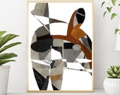 Geometric Abstract Art Print: Warm Neutral Colors (Digital Download)