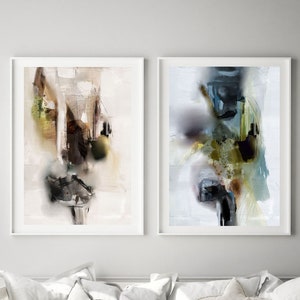 Modern Abstract Print Set, Set of 2 Abstract Prints, Printable Abstract Wall Art, Soft Natural Tones, 24 x 32, Abstract Download Art