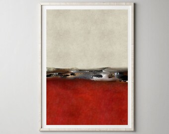 Earth Tones Abstract Landscape Print: Minimalist Art (Digital Download)