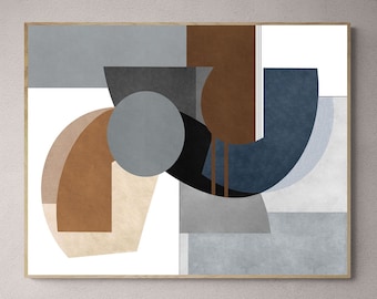 Abstract Geometric Art Print: Modern Neutral Wall Decor (Digital Download)