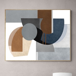Abstract Geometric Art Print: Modern Neutral Wall Decor (Digital Download)