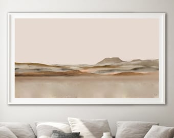 Panorama Wüstenlandschaft Kunstdruck: Sanfte Naturtöne (Digitaler Download)