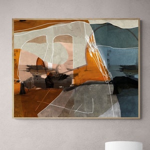 Abstract Print, Printable Abstract Wall Art, Abstract Printable Art With Warm Natural Tones, Instant Download, Bedroom Wall Art