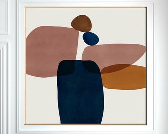 Mid Century Abstract Geometric Art Print: Minimalist Home Decor (Digital Download)