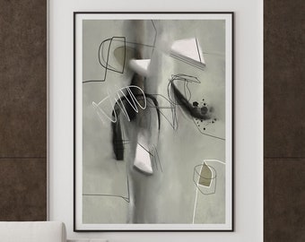 Large Abstract Wall Art Neutral Tones, Large Abstract Minimalist Printable Painting, Modern Contemporary Print, Instant Download Art, 40x50