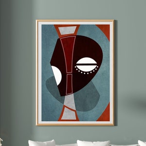 Modern Abstract Print, Earth Tones, Ethnic Shapes, African Art, Instant Download